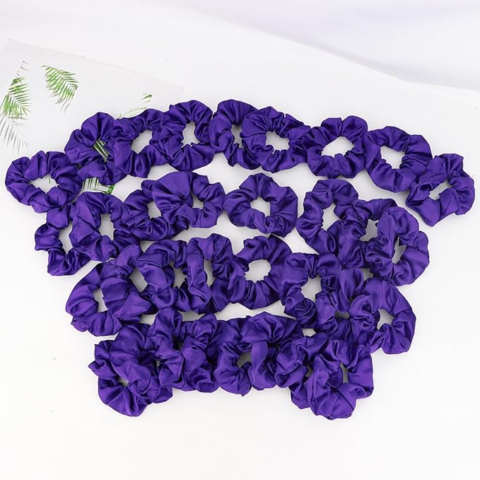 Silk Satin Scrunchies for Women Girls 36 PCS Hair Scrunchies Silk Satin Hair Ties for Thick Hair Bulk Hair Ties Hair Accessories