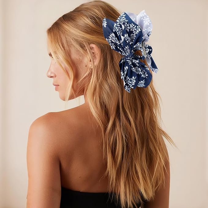 Bow Claw Hair Clips 2PCS Paisley Big Hair Bows for Women Butterfly Styling Large Hair Clips for Thick Hair for Girls Hair Accessories for Teens Gifts for Ladies