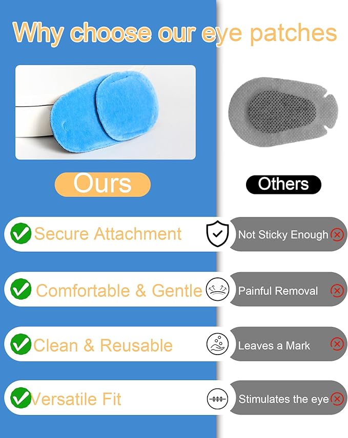 Eye Patches for Adults Kids Eye Patch for Glasses Treat Lazy Eye Amblyopia Strabismus for Left or Right Eyes