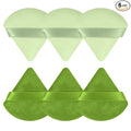Pimoys 6 Pcs Powder Puff, Face Soft Triangle Makeup Puff Velet Makeup Sponge for Loose Powder (Green)