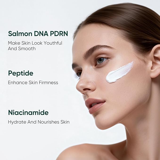 Salmon DNA PDRN Facial Cream with Peptide & Niacinamide - Anti Aging Face Moisturizer & Daily Hydrating Wrinkle Cream for Women with Dry, Aging Skin - 99% Pure PDRN, 1200ppm, 1.01 Fl Oz