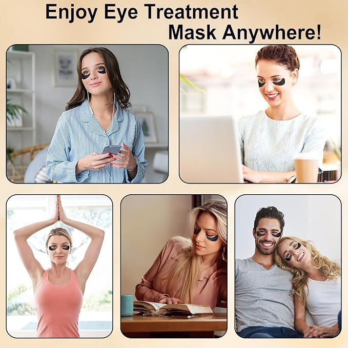 LAVONE Eye Mask - 30 Pairs Caffeine Eye Patches Skin Care Products,Eye Masks Skincare for Dark Circles and Puffiness, Reduce Wrinkles, Eye Bags and Fine Lines, for Women and Man - Caffeine