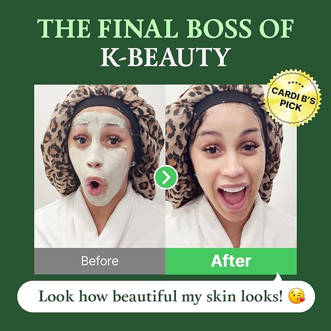 FULLY Green Tomato Pore Cleanser, Cardi B’s Clay Mask Cleanser for Deep Pore Cleanse & Pore Minimizer, Blackhead & Sebum Control, Gentle Face Wash for Women, Korean Skincare