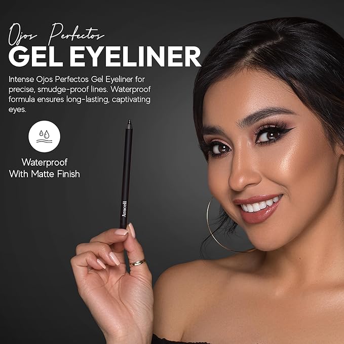 Araceli Beauty Gel Pencil Eyeliner - Water Resistant, Long-Lasting, Smudge-Proof Creamy Formula for Precision Lining - Hypoallergenic, Bold Eyeliner Gel Pencil - Safe for Sensitive Eyes (Chocolate)