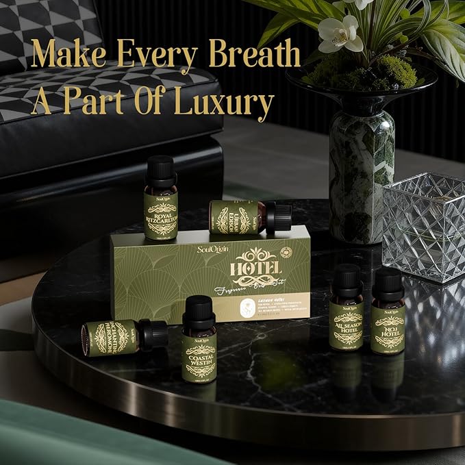 Soulorigin Hotel Diffuser Oils Gift Set, Hotel Collection Fragrance Oil, Luxury Scent Essential Oils Set for Diffuser Home, Inspired by The Four Season and More Scents, Gift for Women and Men