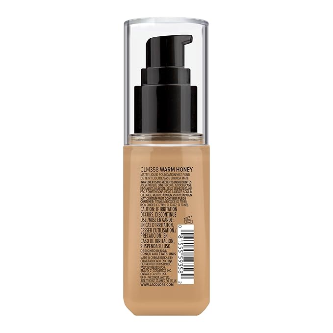 L.A. COLORS Truly Matte Foundation, Warm Honey CLM358