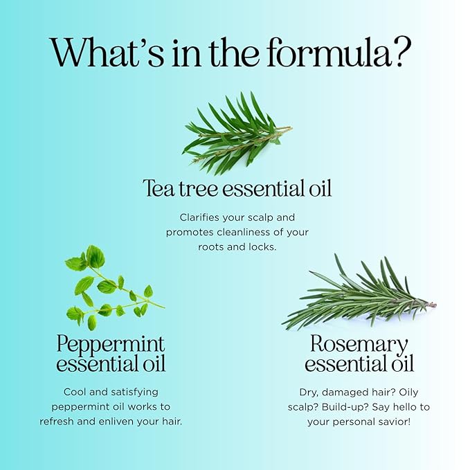 Rosemary Tea Tree Mint Shampoo - Clarifying Shampoo for Build Up and Flakes with Deep Cleansing Peppermint Oil and Tea Tree Essential Oil for Dry Scalp Treatment - Paraben & Sulfate Free (16oz)