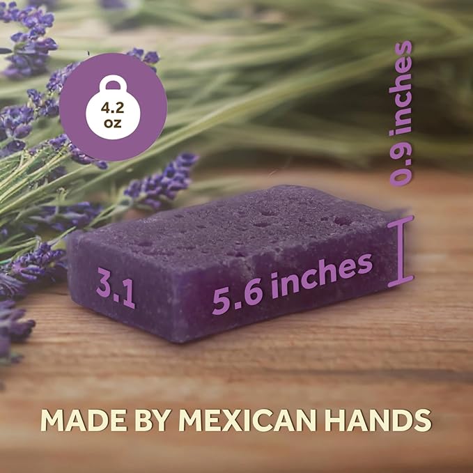 T.Taio Esponjabon Soap Sponge - Cleansing Shower Scrubber - Cleaning Bath Wash Scrub - Oil Removal - Massage & Lather Foot, Elbow, & Face - Bathroom Accessories - Fresh Lavender Scent