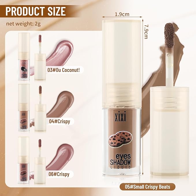 Liquid Eyeshadow, Long-Lasting Matte/Pearlescent eyeshadow, Cut Crease Eyeshadow Gel, High-Pigmented for Bold Eye Makeup, for day-to-night transitions (Chocolate, Matte)