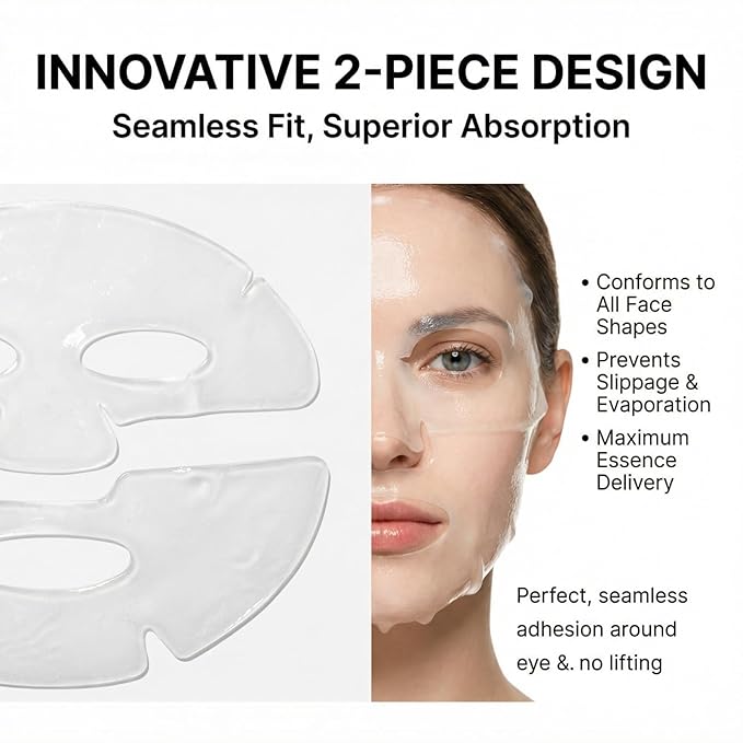 Bio-Collagen Real Deep Mask, Collagen Face Mask Overnight, Deep Hydrating and Firming Facial Mask, Elasticity & Pore Minimizing, Gentle for All Skin Types, 4PCS