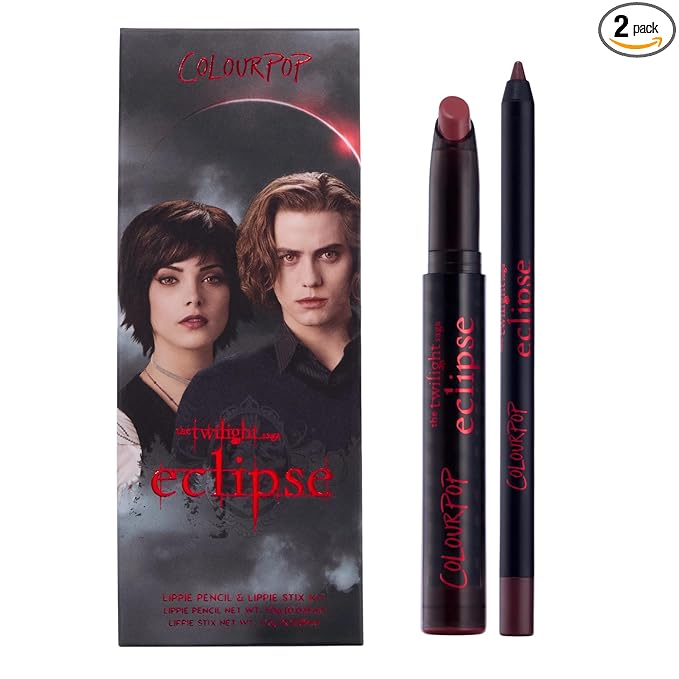 Colourpop x The Twilight Saga Eclipse Lip Kit - Warm Burgundy Brown Lip Combo with Lippie Stix Lipstick + Lippie Pencil - Long Lasting, Ultra-Pigmented Cream Finish - New Love (2 Count)