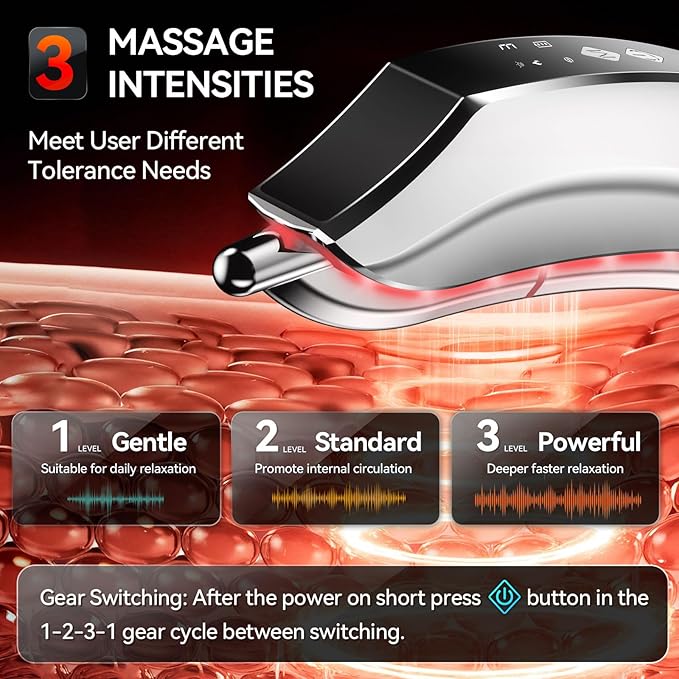 Muscle Scraper Tool,Electric Fascial Knife for Deep Tissue Massage - 4 Modes 3 Heating 3 Vibration,Electric Gua Sha,Myofascial Release Tool for Whole Body