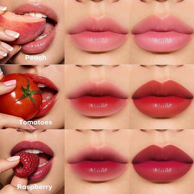 bayfree Lip Tint Stain Set, 7 PCS Lip Stain Long Lasting Waterproof, Lightweight, Non-sticky, Transfer-Proof, Matte Finish (fruit land)