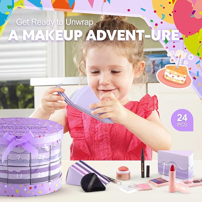 Color Nymph Makeup Advent Calendar 2025, 24 Days Advent Calendar Mystery Box for Christmas, Makeup Gift Sets - Xmas Beauty Countdown Calendar Cosmetics Kit for Women Girls Teens Daughters #Purple