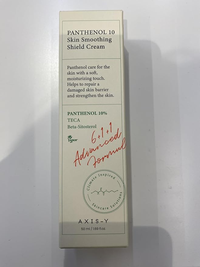 AXIS-Y Panthenol 10 Skin Smoothing Shield Cream - Daily Facial Moisturizer Barrier Cream for Long Lasting Hydration & Soothing - Vegan Korean Skin Care Face Lotion (1.69 fl. oz.)