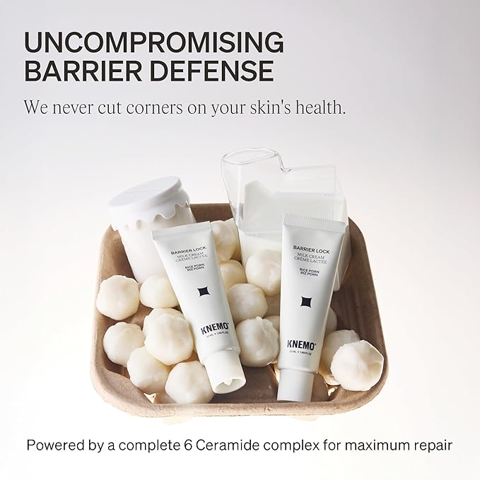 KNEMO BARRIER LOCK Rice PDRN Milk Cream - Intense Hydration Face Moisturizer for Barrier Repair, Rich Dewy Day & Night Cream for Dry, Sensitive, & Flaky Skin