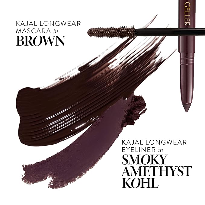 LAURA GELLER NEW YORK Kajal Longwear Mascara – Brown – Volumizing, Lengthening, & Defining Mascara - Smudge‑Proof & Flake‑Proof Wear, Buildable Formula