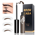 Tattoo Eyebrow Gel Peel Off - Waterproof Brow Gel with Eyebrow Stencils, Transfer-Proof Eyebrow Tattoo for & Girl Create Soft & Defined Brows Makeup, No Smudge and Easy to Color, 1 Pack (Gary Brown)