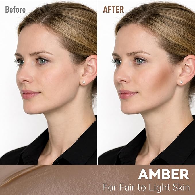 FV Cool Toned Contour Stick, Creamy & Blendable Formula, Highly Pigmented, Long-Lasting for a Natural, Waterproof Finish, Face Sculpting Makeup for Fair/Light Skin, Beginner Friendly, 01 Amber