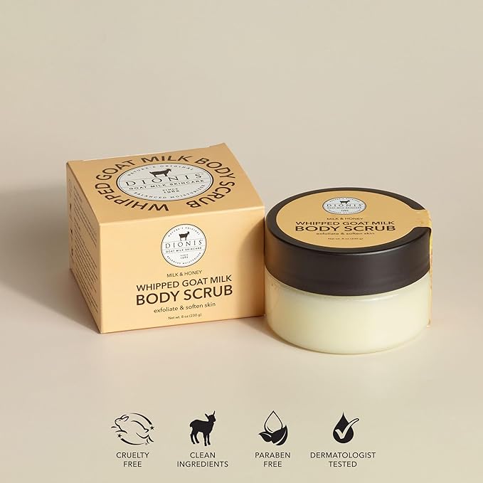 Dionis Goat Milk Whipped Body Scrub Milk & Honey 8oz (Pack of 1)