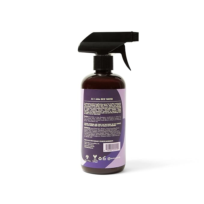 As I Am Hair Spray, Rice Water 16oz - with Forbidden Black Rice, Saw Palmetto, Biotin - Clean, Protein-Free Formula - Odor, Vegan & Cruelty Free - For All Hair Types