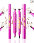 2 Color Faux Freckle Stamp Pen Kit, Upgrade Dual Ended 2-in-1 Waterproof Fake Freckle Pen with Multi-Prong Freckles Stamp Head for Women to Easily Create Natural Long-Lasting Sunkissed Makeup