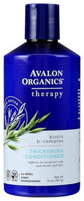 Avalon Organics Therapy Biotin B-Complex Thickening Conditioner, For an Energized Scalp and Thicker, Fuller-Looking Hair, 14 Fluid Ounces