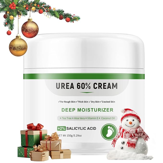 Urea Cream 60 Percent For Feet Maximum Strength Plus Salicylic Acid 2%, Tea Tree Foot Lotion For Dry Feet, Foot Cream Intensive Repair Foot Moisturizer 5.29oz