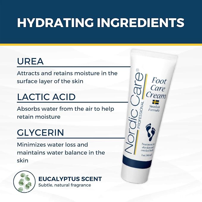 Nordic Care Foot Care Cream Intensive Repair with Urea & Glycerin for Dry Feet & Cracked Heels | Noticeable Results in Days