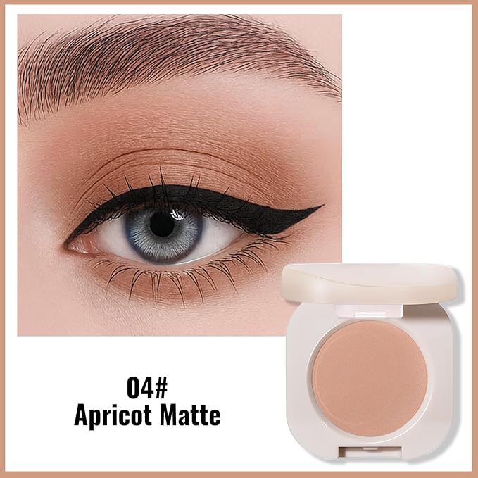 Erinde Apricot Matte Single Eye Shadow Palette Makeup for Older Women, Natural Eyeshadow Powder for Blue, Green & Brown Eyes, High Pigment Blendable Long-Lasting Eye Shadow Sombras para Ojos, 04