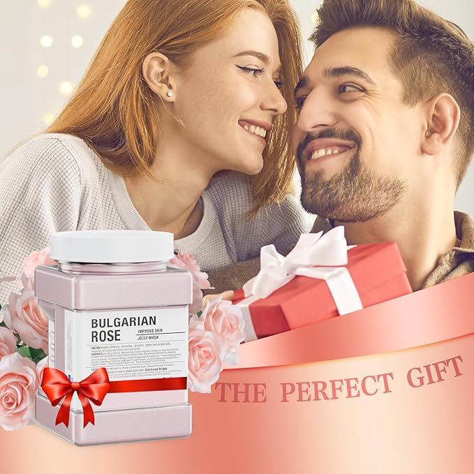 Jelly Face Mask for Facials, Bulgarian Rose Petals Natural Professional Peel Off Jelly Mask Gel Face Masks Hydrating&Moisturizing,Jelly Mask Powder DIY SPA 23 Fl Oz Jar