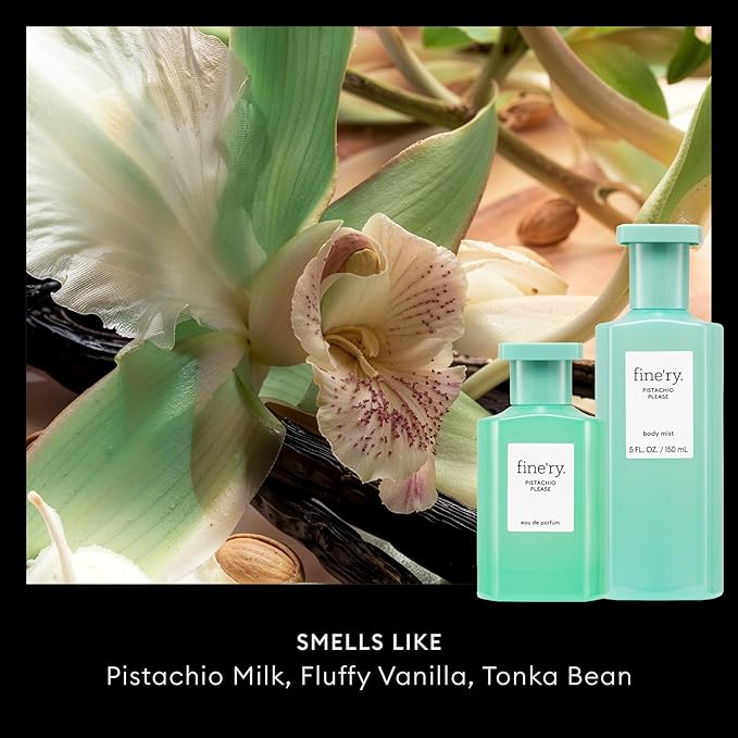 Fine'ry Pistachio Please Eau De Parfum & Body Mist Gift Set | Sweet & Nutty Notes Of Pistachio, Vanilla & Tonka | Fine Mist Spray & Perfume For Women | Fragrance Layering Duo (2oz + 5oz)