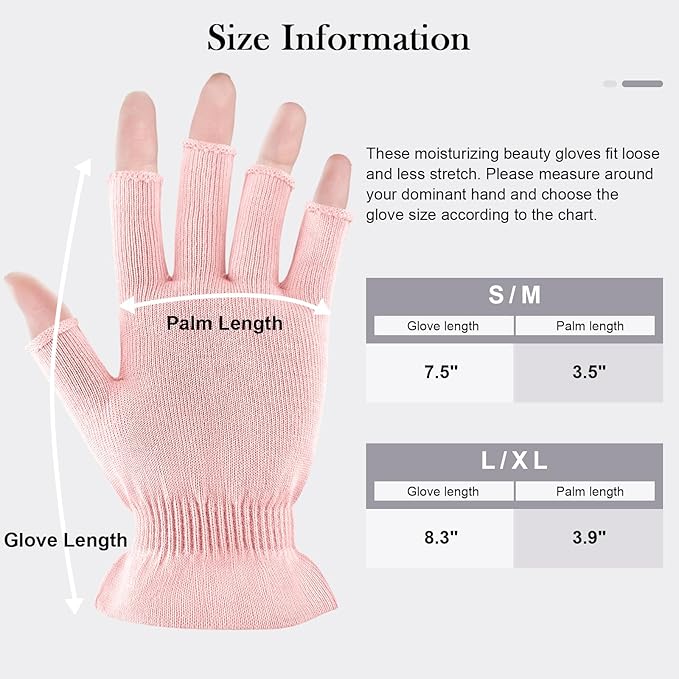 MIG4U Fingerless Moisturizing Gloves, Half Finger Touchscreen Beauty Glove for Eczema, SPA, Dry Hands, Skin Treatment, Summer Sun UV Protection, Pink, 3 Pairs S/M