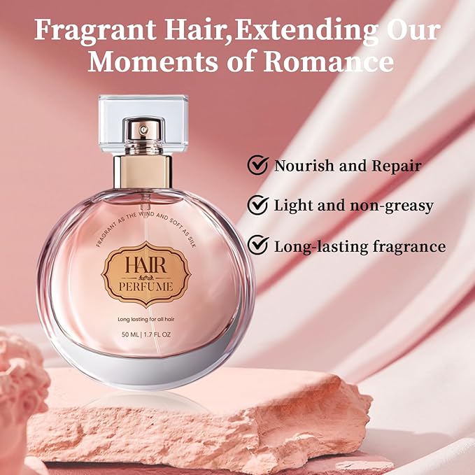 Hair Perfume for Women – Long-Lasting Floral Rose Fragrance –Travel Size Hair & Body Mist, Strengthens & Conditions Hair, 1.7 Fl Oz/50ml