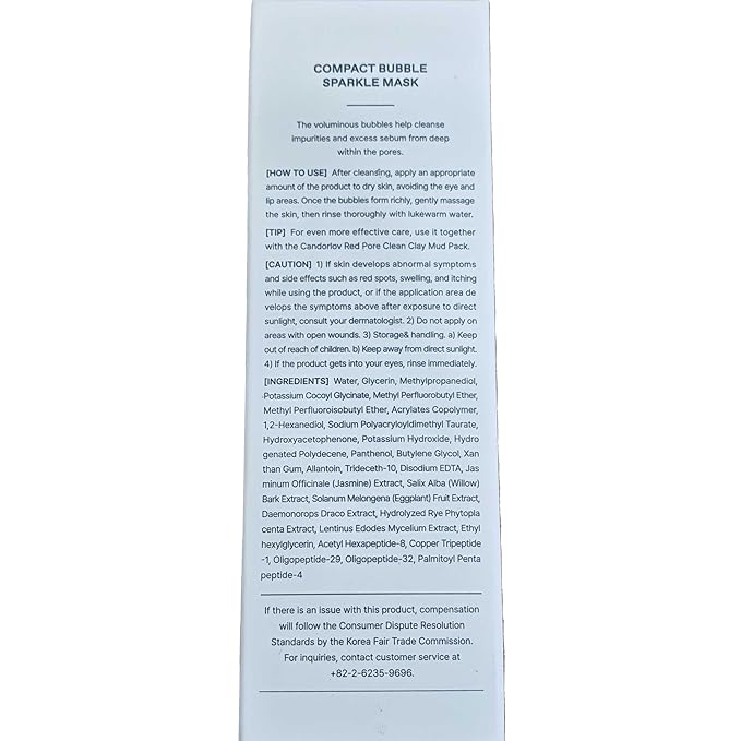 CANDORLOV Bubble Face Mask, Peptide Exfoliation, Deep Cleansing, Pore Tightening & Sebum Control for Blackheads, Enlarged Pores, Hydrating, No Irritation, Korean Glass Skin Care, 3.52 oz