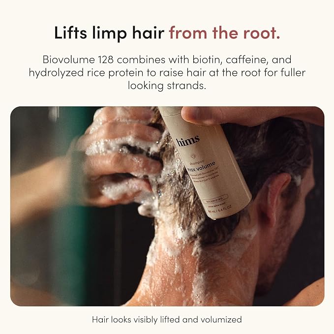 hims Max Volume Shampoo - Biovolume 128, Biotin, & Rice Protein - Root Lift & Thickening Shampoo - Paraben-Free, Sulfate-Free, Vegan - Citrus Spice Scent - 6.4 Fl Oz, 2 Pack