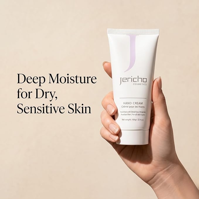 Jericho Cosmetics Hand Cream – Moisturizing & Nourishing with Aloe, Olive Oil & Dead Sea Salts – Hydrating Formula with Witch Hazel & Vitamin E – Non-Greasy, 3.4 oz - 2 Pack