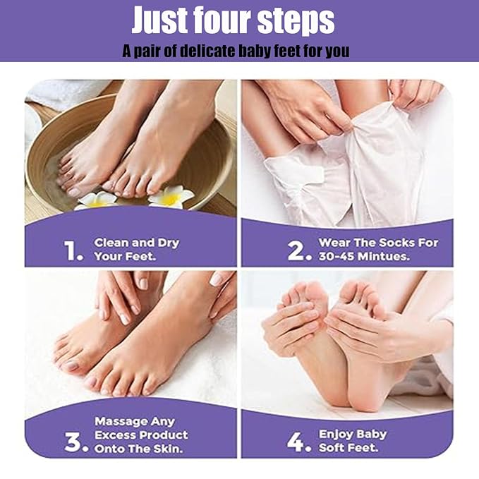 Foot Peel Mask 5 Pack, Exfoliator Peel Off Calluses Dead Skin Callus Remover, Baby Soft Smooth Touch Feet Spa Experience at Home & Gift Ideas - Lavender Scented