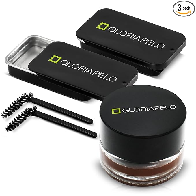 Eyebrow Gel and Brow Soap – Set of 2 Soap Eyebrow Kit with Spoolie and Eyebrow Pomade Dark Brown or Chocolate – Long-Lasting, Waterproof Vegan Formula – Natural Eyebrow Effect