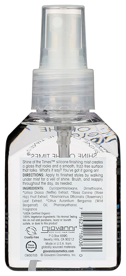 GIOVANNI Shine of the Times Finishing High-Gloss Hair Mist - Anti Frizz Hair Products, Color Safe, Salon Quality, Cruelty-Free, No Parabens, Infused with Natural Botanical Ingredients - 4.3 oz