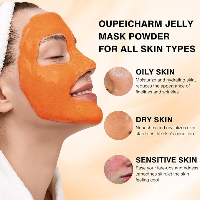 Hydro Jelly Masks for Women Home Spa,Hydrating & Moisturizing Peel-Off Rubber Gel Face Mask Skin Care,Professional Jelly Mask for All Skin Types 23 Fl Oz（ Wolfberry）
