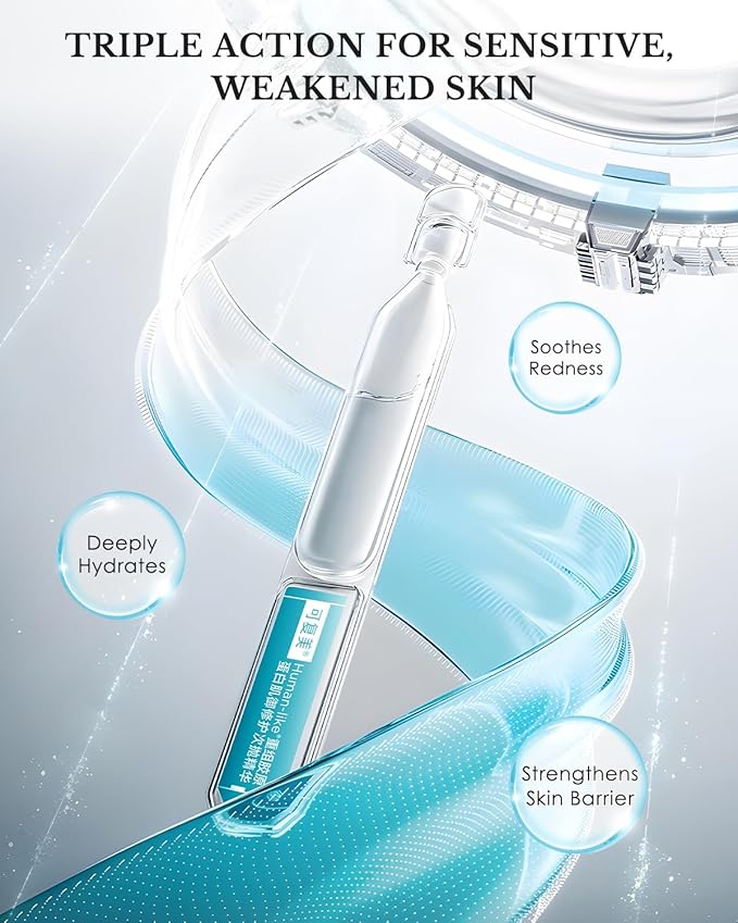 KOMFYMED Recombinant Collagen Essence – Barrier Repair Serum for Sensitive Skin, Redness Relief & Deep Hydration (1.5ml / 0.05 fl.oz × 30 Single-Use Ampoules)