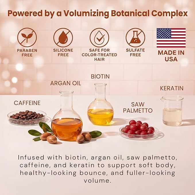 Biotin Shampoo for Hair Growth & Thickness - Thickening Shampoo for Thinning Hair for Women & Men with Saw Palmetto Plant Keratin & Rice Water Protein - Color Safe, Sulfate & Paraben Free - 8 Fl Oz