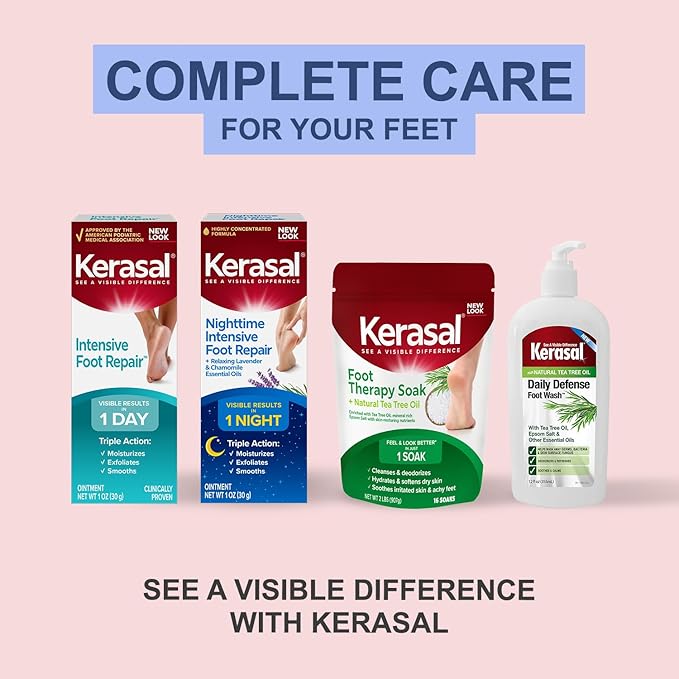 Kerasal Intensive Foot Repair Cream with Lactic Acid, Lavender, & Eucalyptus, 4 oz