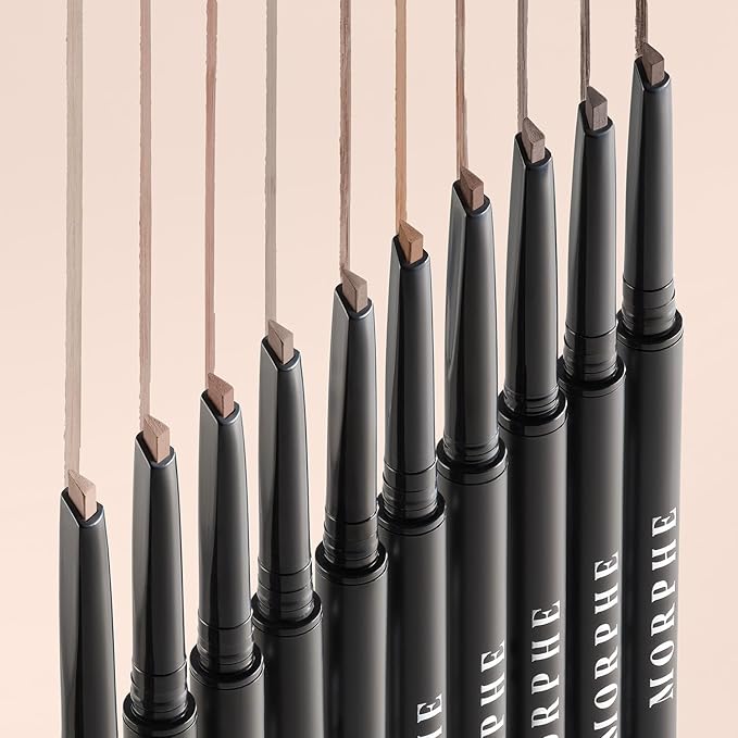 Morphe Definer Dual-Ended Brow Pencil & Spoolie - Eyebrow Pencil with Precision Slanted Tip for Shaping, Defining & Filling - Smooth, No-Tug Formula - Macadamia (0.003 oz)