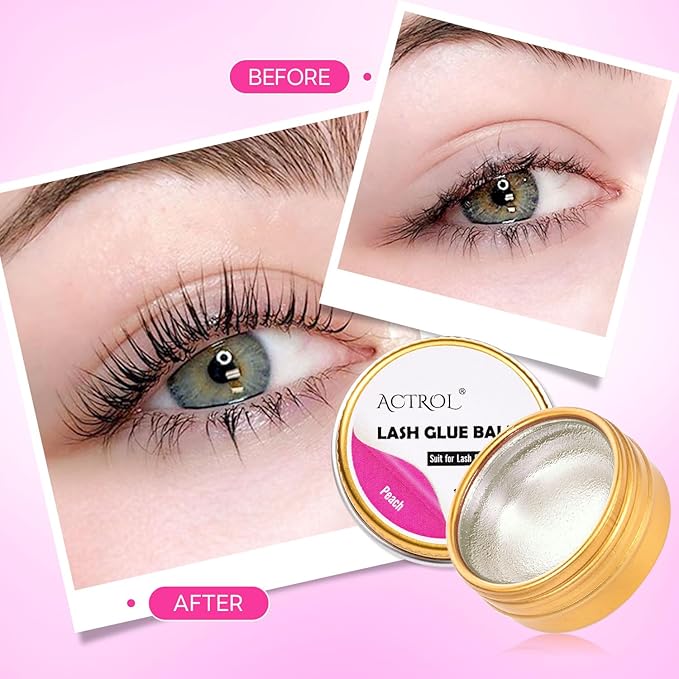 Lash Lift Glue Balm Eyelash Lifting Perm Peach Strong Hold Lash&Brow Perm Glue Balm Brow Adhesive Powerful Sticky Brow Lamination 0.35Oz/10G