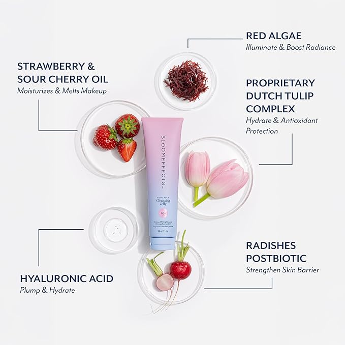 Bloomeffects - Royal Tulip Cleansing Jelly | Makeup Melting Cleanser | Cruelty-Free, Non-Toxic Clean Beauty (100 ml | 3.5 fl oz)