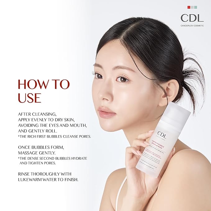 CANDORLOV Bubble Face Mask, Peptide Exfoliation, Deep Cleansing, Pore Tightening & Sebum Control for Blackheads, Enlarged Pores, Hydrating, No Irritation, Korean Glass Skin Care, 3.52 oz