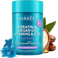 MAREE Hair Serum for Frizzy Dry Hair – Styling Capsules with Keratin, Argan Oil, Vitamins A E B5 – UV & Heat Protectant Frizz Control Serum for Women – Aceite Para el Cabello Treatment | for Frizzy