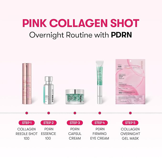 VT COSMETICS Collagen Reedle Shot 100 Serum, Pink Skin Booster for Plumping, Firming & Glowing Skin, 500Da Low Molecular Extract, Spicule Microneedle Treatment, K-Beauty Face Serum, 1.69 fl oz (50ml)